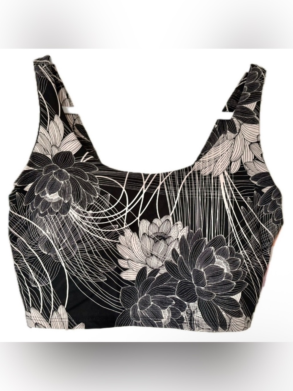 JoyLab Black Floral Print Two-Way
Sports Bra/ Top Size Large NWT